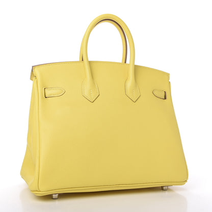 Hermes Taurillon Novillo Verso Birkin 25 Lime Bleuet 3 of 10