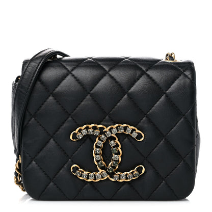 Chanel Lambskin Quilted Crystal CC Mini Flap Black 1 of 13