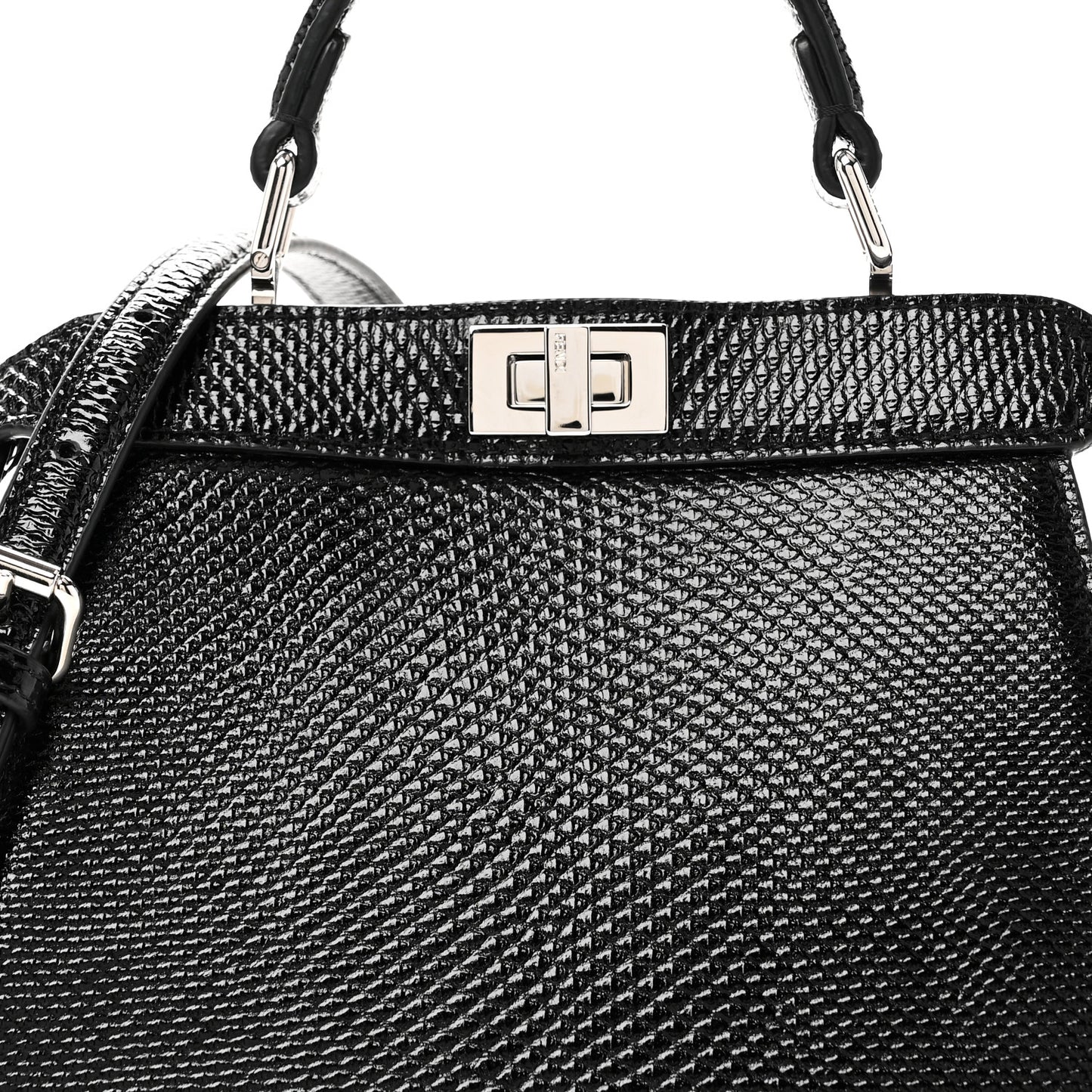 Lizard Petite Peekaboo I SEE U Satchel Black