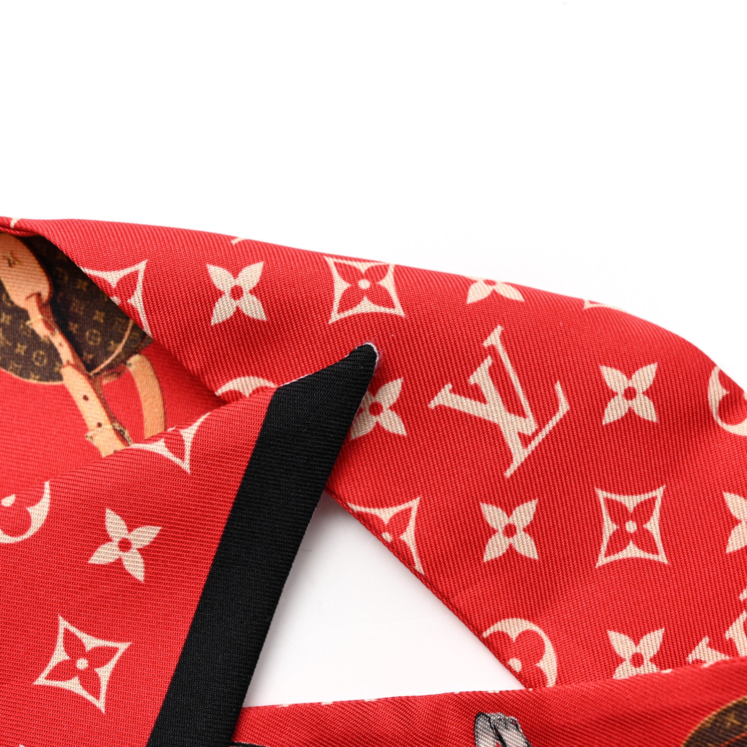 Louis Vuitton Silk Monogram Tribute To Chapeau BB Bandeau Red 3 of 4