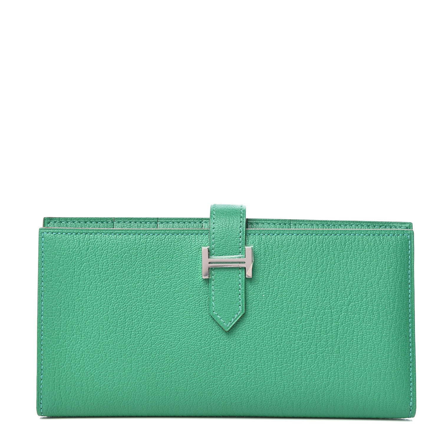 Hermes Chevre Mysore Bearn Gusset Wallet Menthe 1 of 9