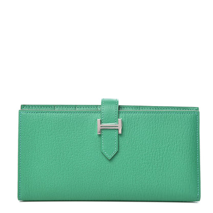 Hermes Chevre Mysore Bearn Gusset Wallet Menthe 1 of 9