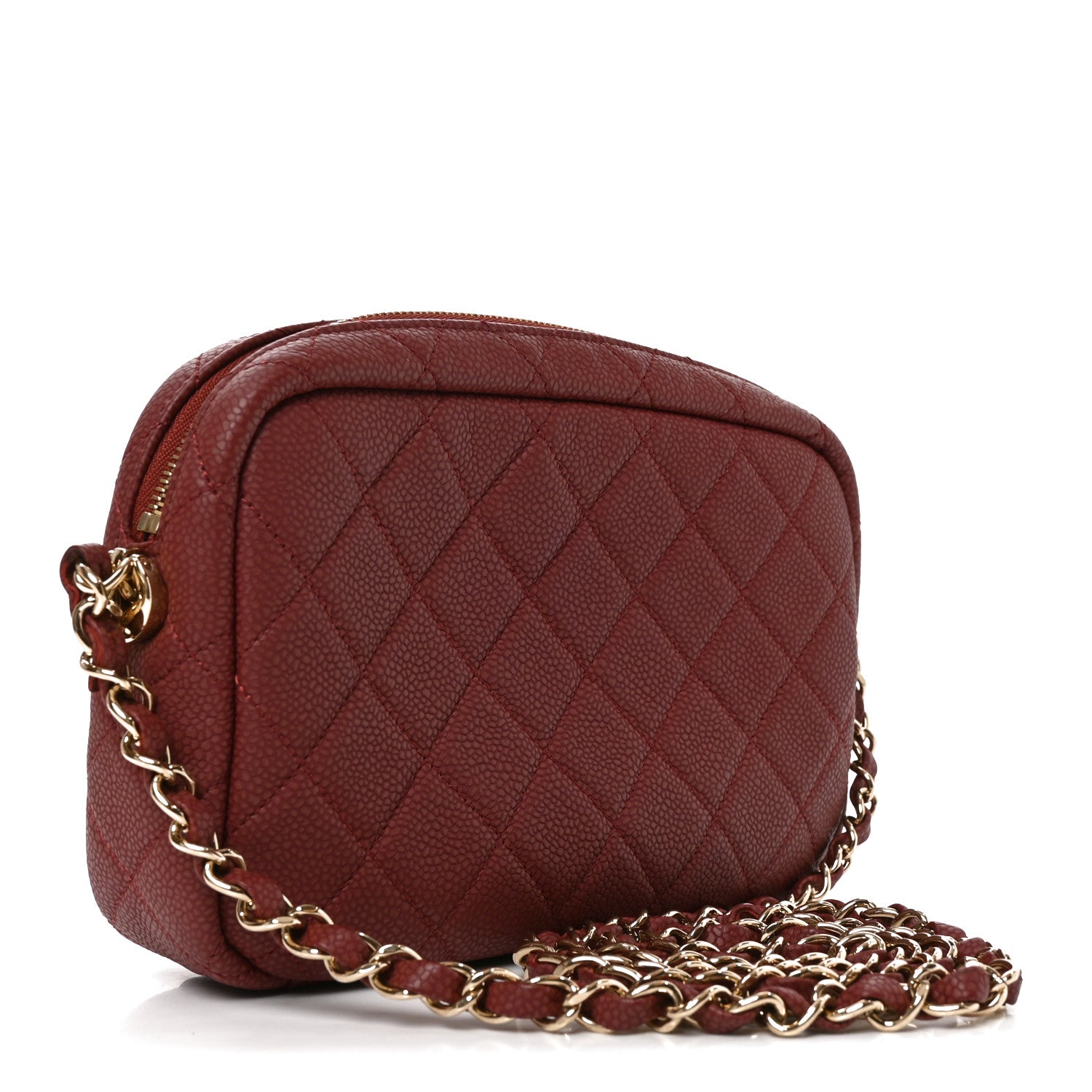 Chanel Caviar Quilted Medium Coco Tassel Camera Case Burgundy 3 of 10