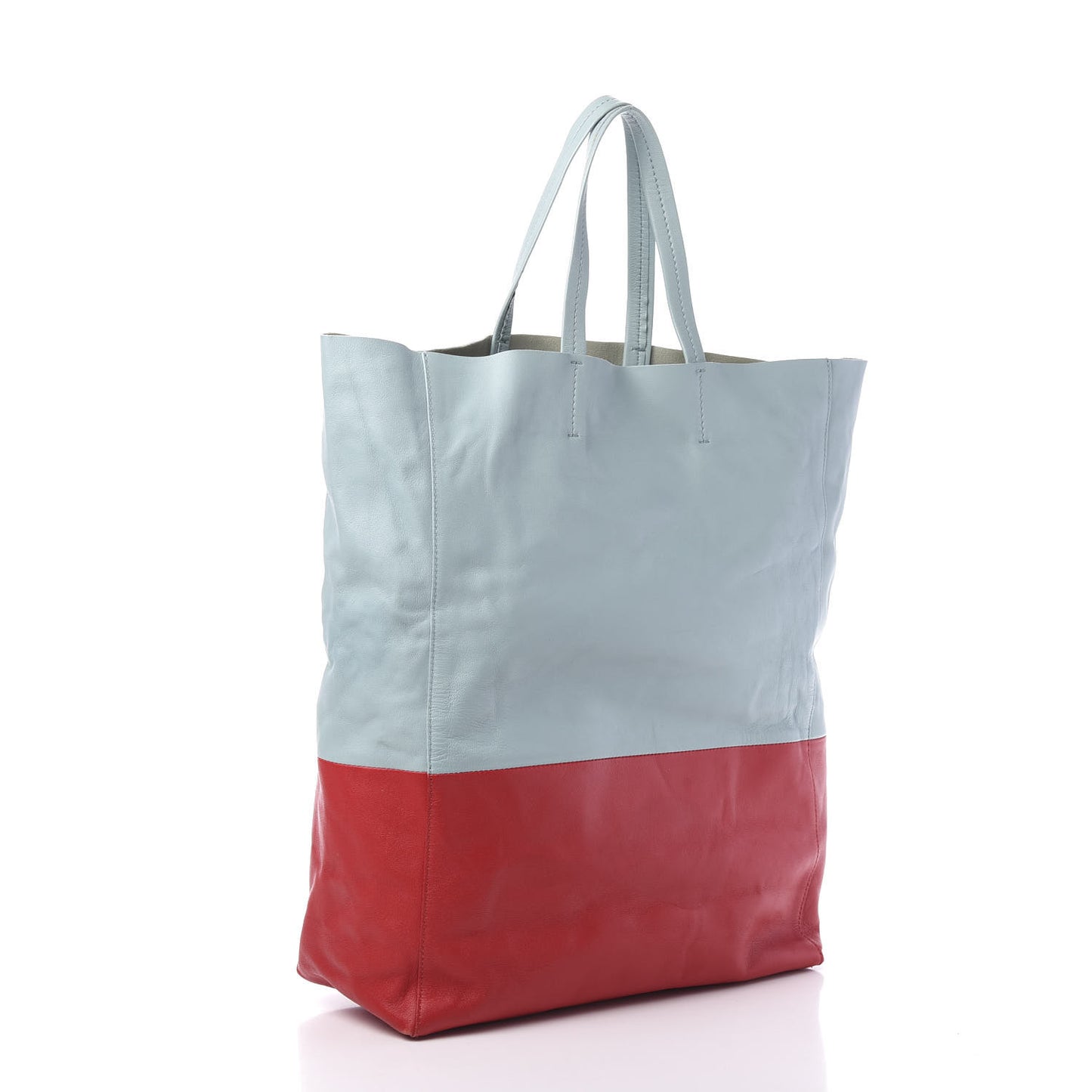 Lambskin Vertical Bi-Cabas Glacier Red