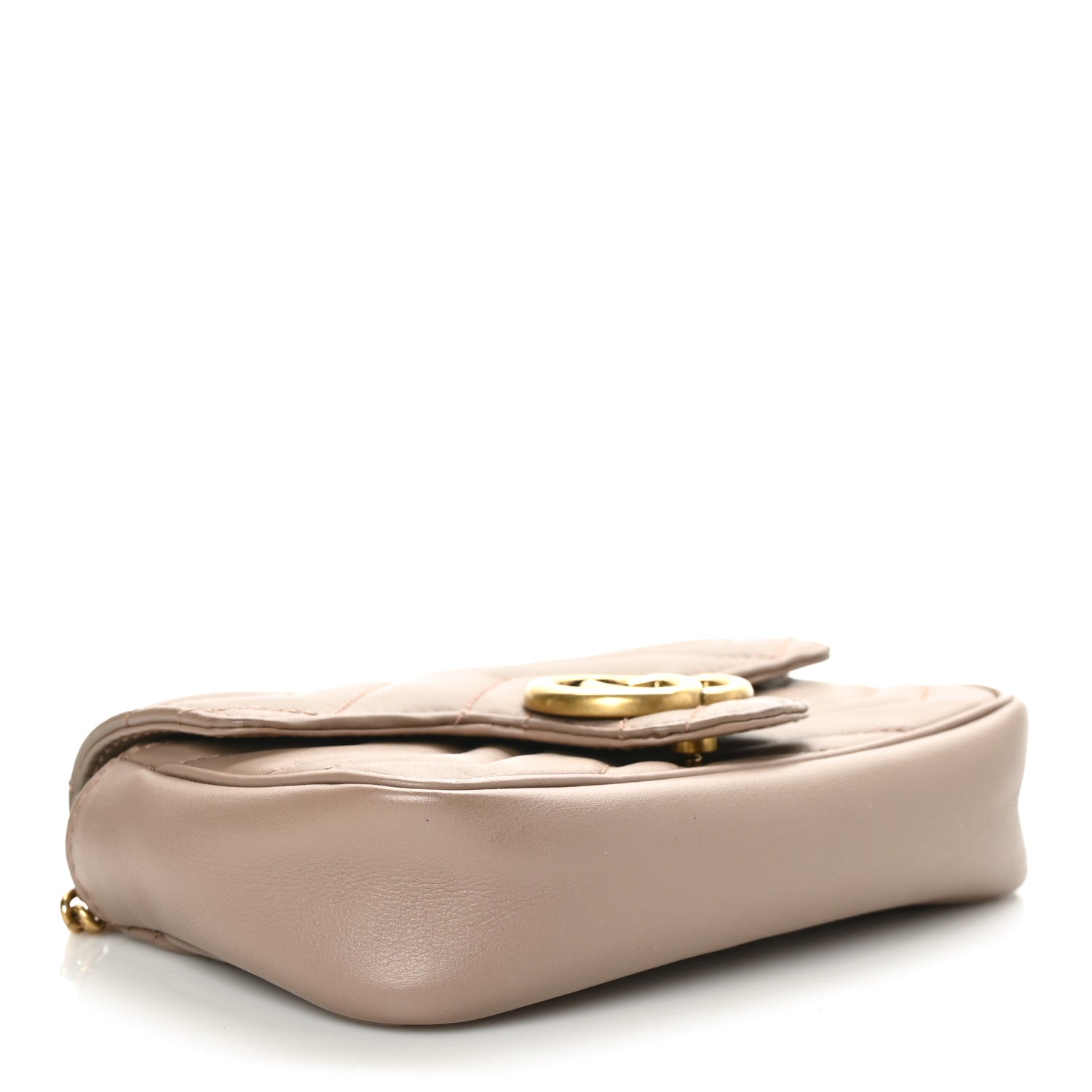 Gucci Calfskin Matelasse Super Mini GG Marmont Shoulder Bag Porcelain Rose 4 of 9