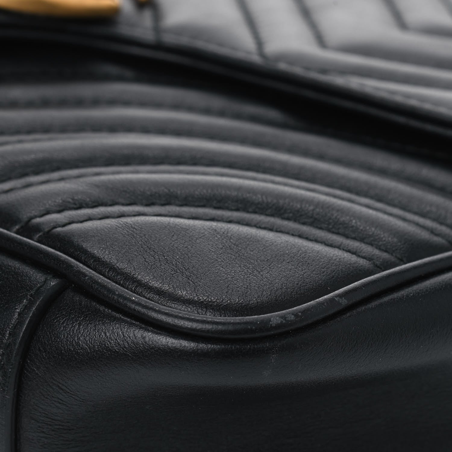 Gucci Calfskin Matelasse Small GG Marmont Shoulder Bag Black 9 of 9