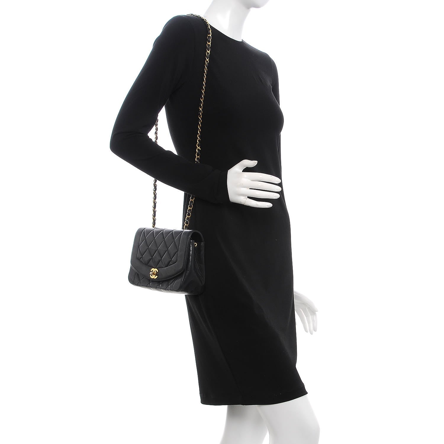 Chanel Lambskin Quilted Small Single Flap Black 2 of 8