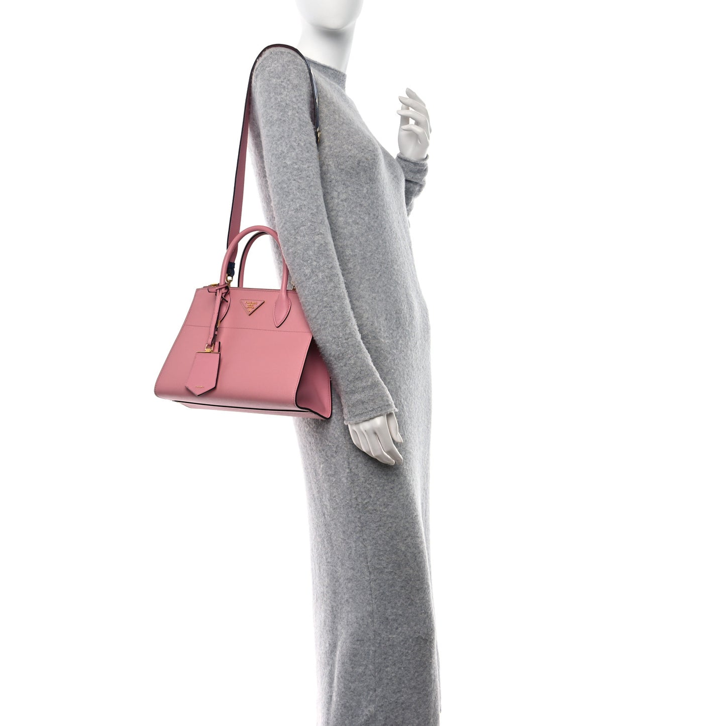 Saffiano City Calfskin Greche Paradigme Bag Pink