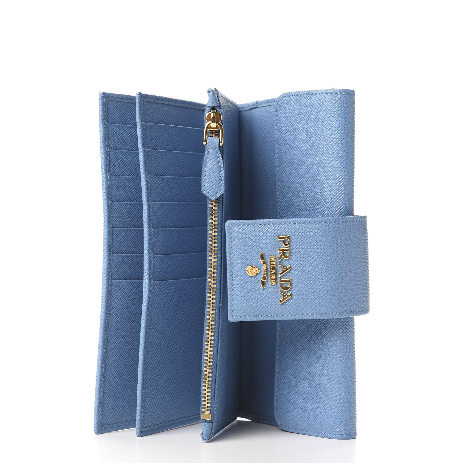 Prada Saffiano Metal Medium Wallet Mare 4 of 9