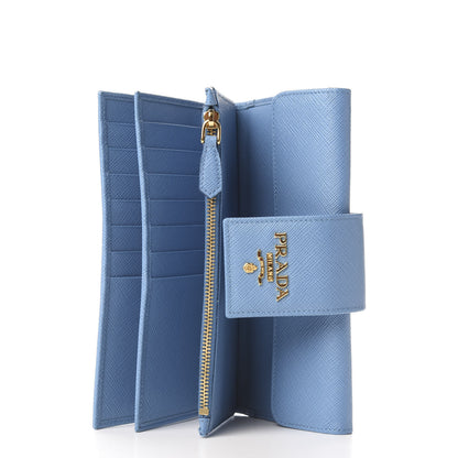 Prada Saffiano Metal Medium Wallet Mare 4 of 9