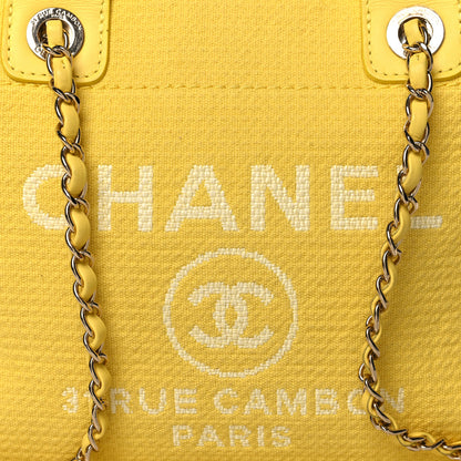 Chanel Mixed Fibers Small Deauville Tote Yellow 10 of 16