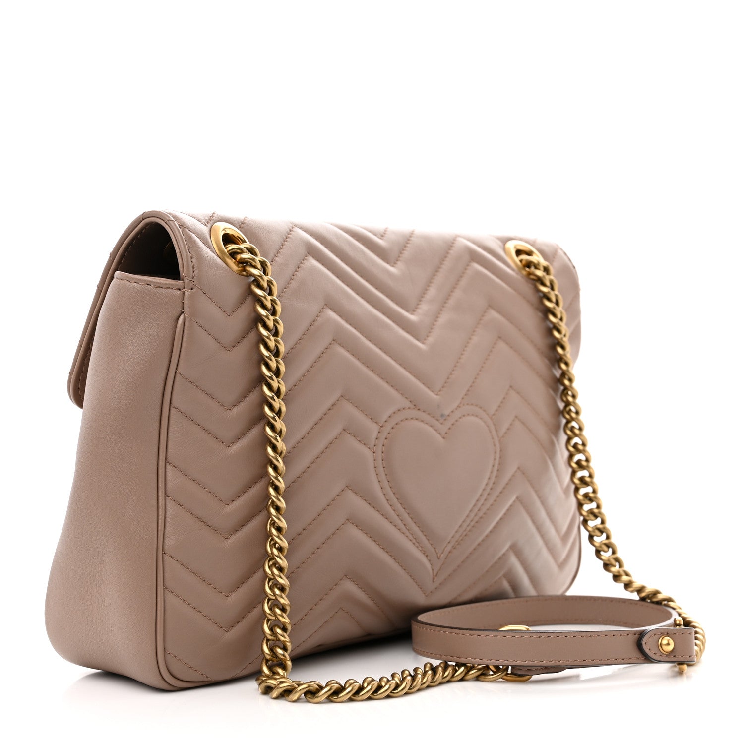 Gucci Calfskin Matelasse Medium GG Marmont Shoulder Bag Porcelain Rose 3 of 11