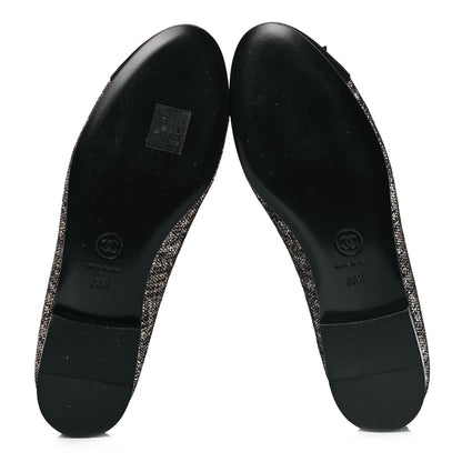 Chanel Suede Kidskin Grosgrain CC Cap Toe Ballerina Flats 36.5 Silver Black 5 of 10