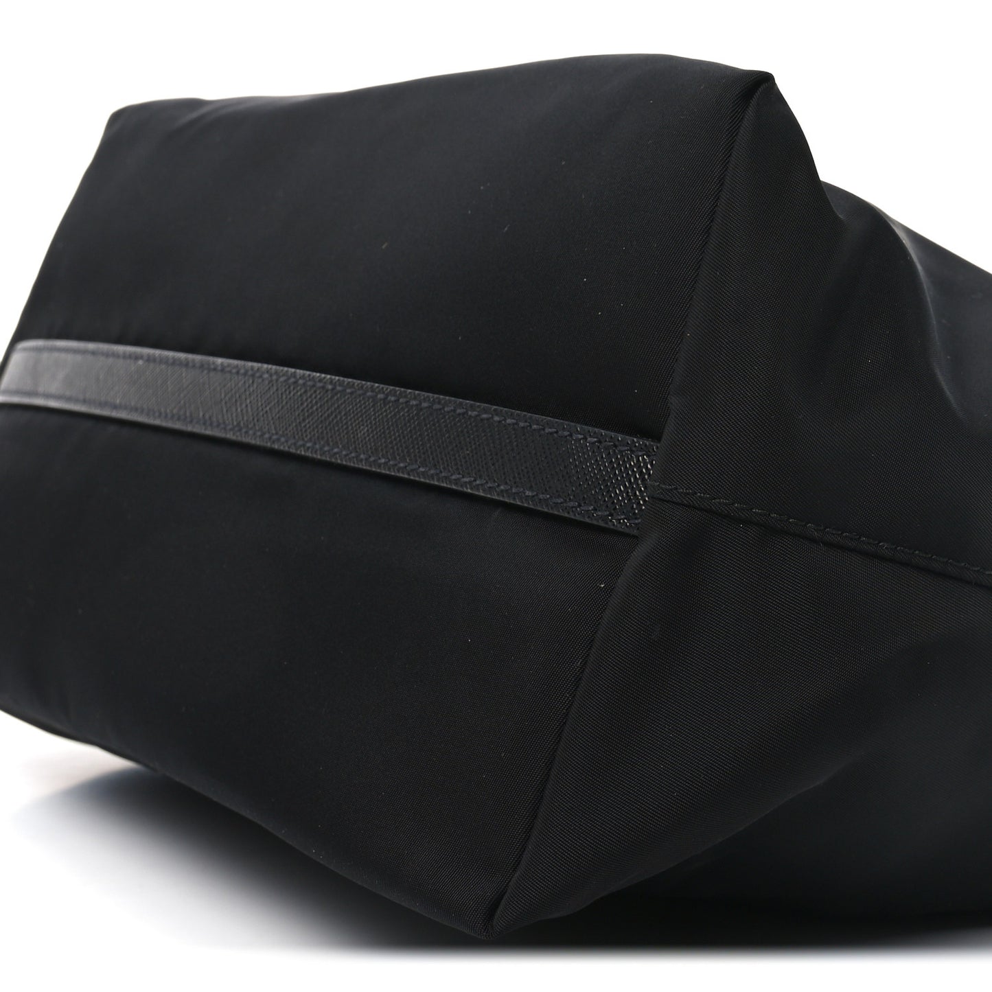 Tessuto Nylon Saffiano Shopping Tote Black