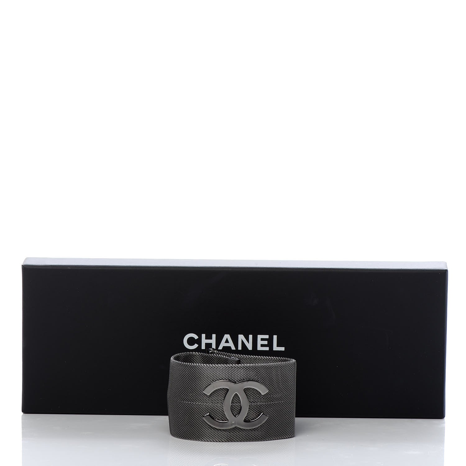 Chanel Metal Mesh CC Bracelet M Ruthenium 4 of 4