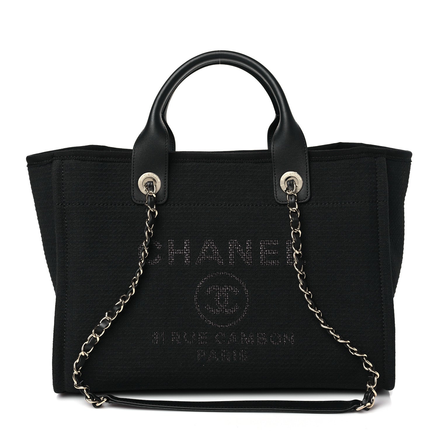 Chanel Mixed Fibers Small Deauville Tote Black 1 of 12