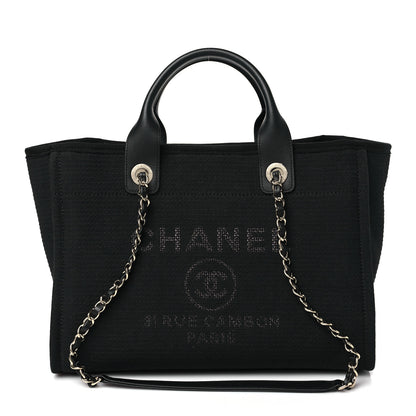 Chanel Mixed Fibers Small Deauville Tote Black 1 of 12