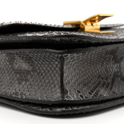 Celine Snakeskin Medium Classic Box Flap Bag Storm 8 of 12