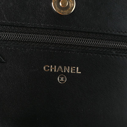 Chanel Caviar Quilted CC Filigree Wallet On Chain WOC Black 6 of 11