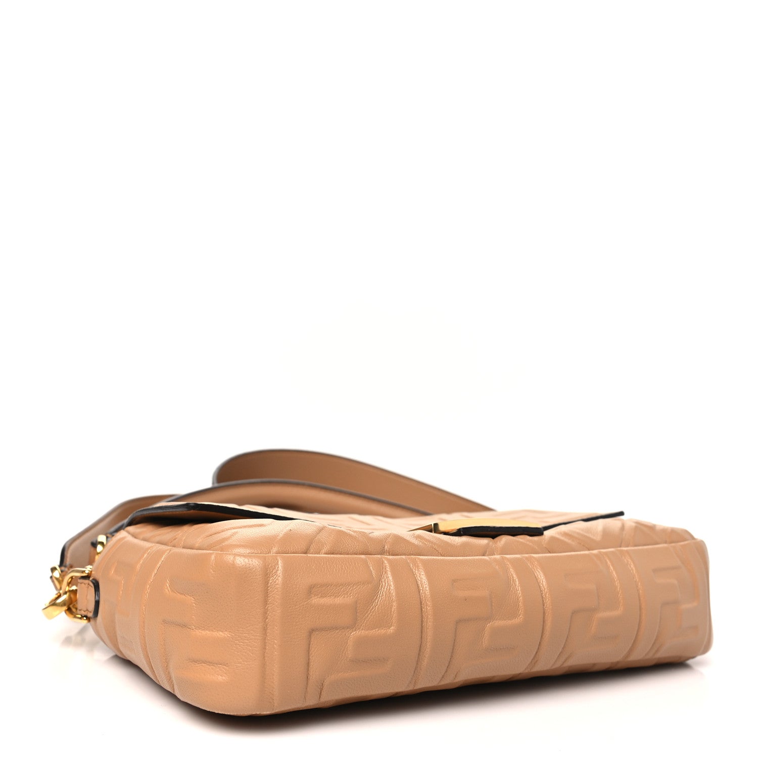 Fendi Nappa FF 1974 Embossed Baguette Miele Scuro 4 of 12