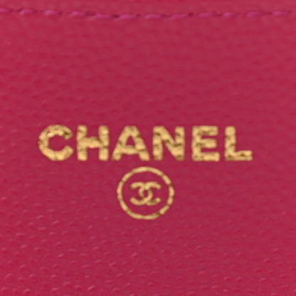 Chanel Caviar Quilted Flap Card Holder Wallet Pink 6 of 9
