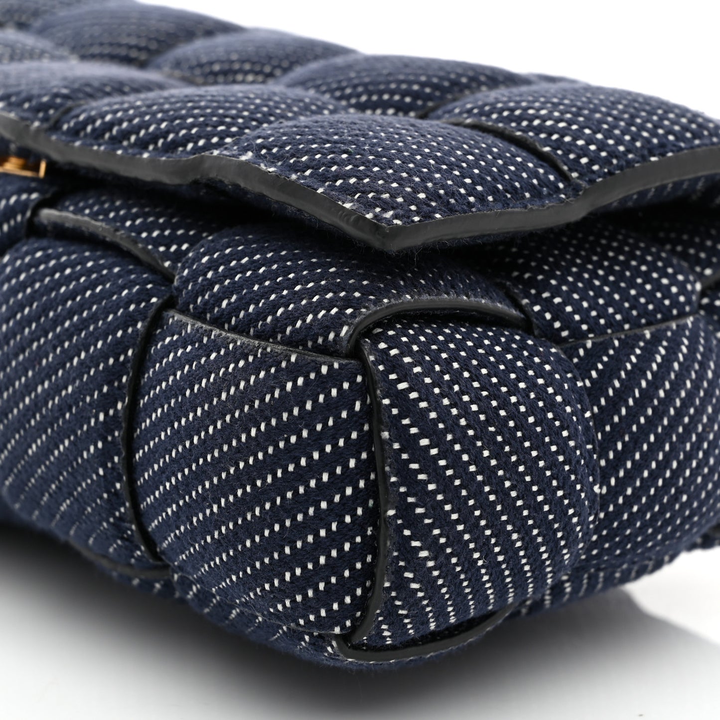 Denim Maxi Intrecciato Padded Cassette High Frequency Crossbody Bag Indigo