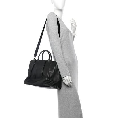 The Row Calfskin Pleated Peggy Tote Black 2 of 11