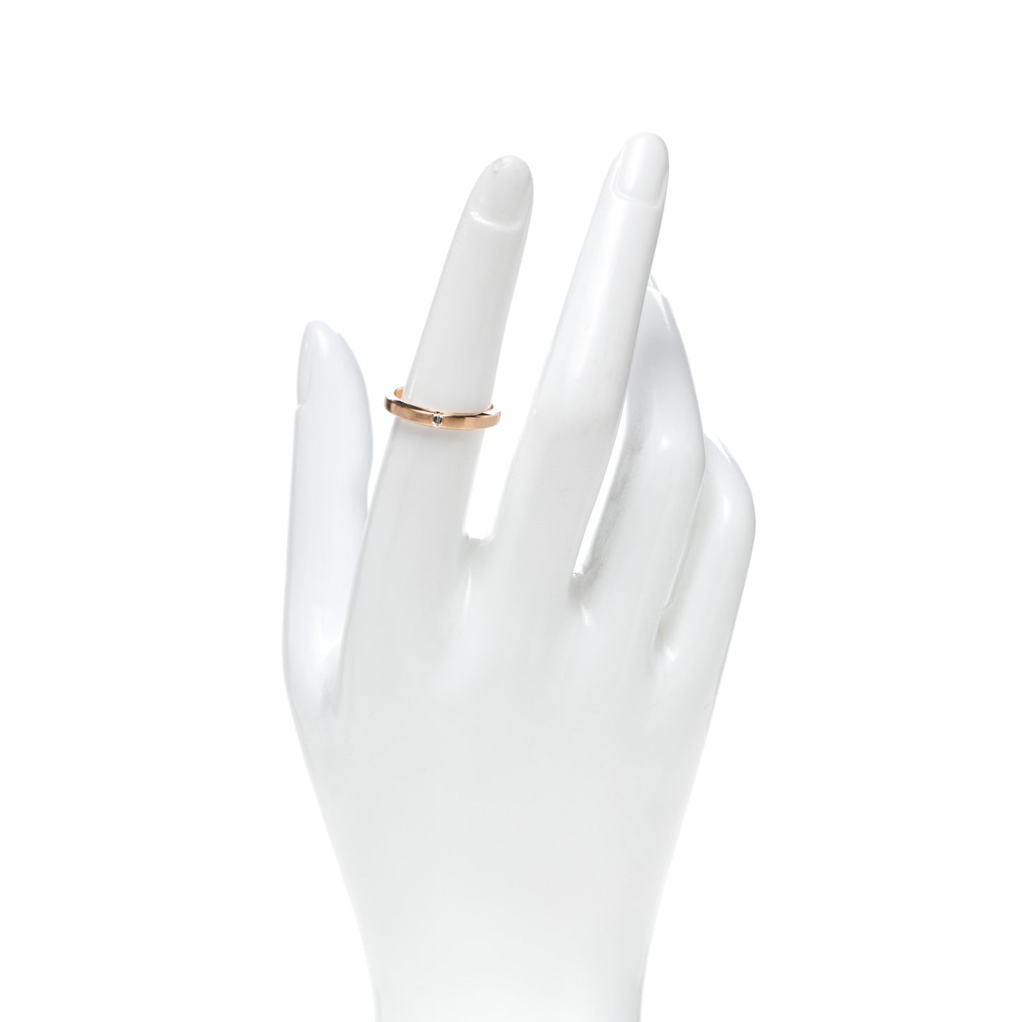 18K Rose Gold Diamond Essential Band Satin Baguette Ring 53 6.25