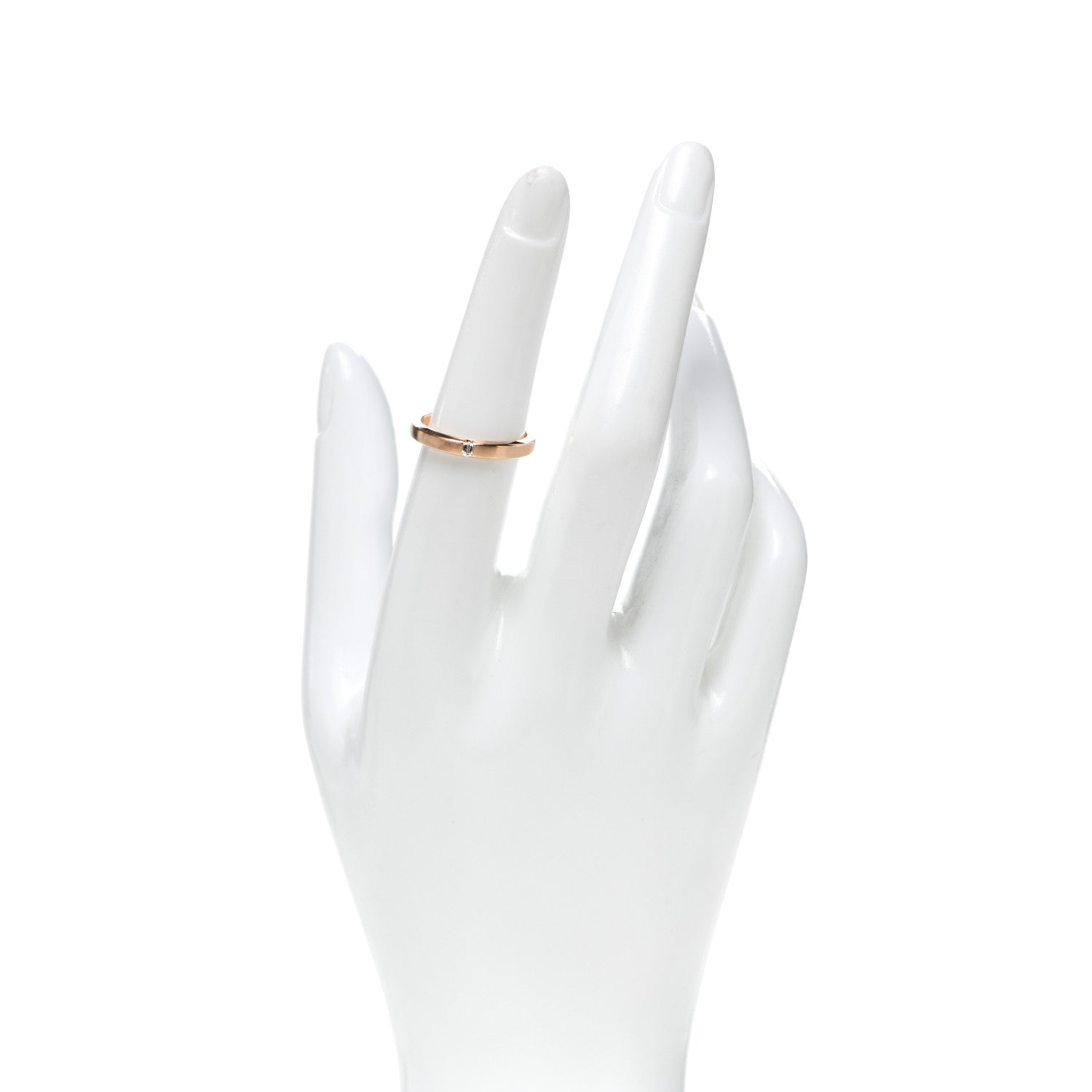 Tiffany 18K Rose Gold Diamond Essential Band Satin Baguette Ring 53 6.25 2 of 6
