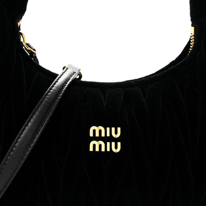Miu Miu Velluto Matelasse Small Wander Hobo Black 8 of 11