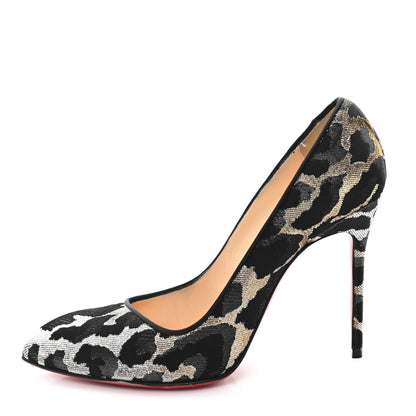 Christian Louboutin Lurex Feline Corneille 100 Pumps 38.5 Black Gold 1 of 11