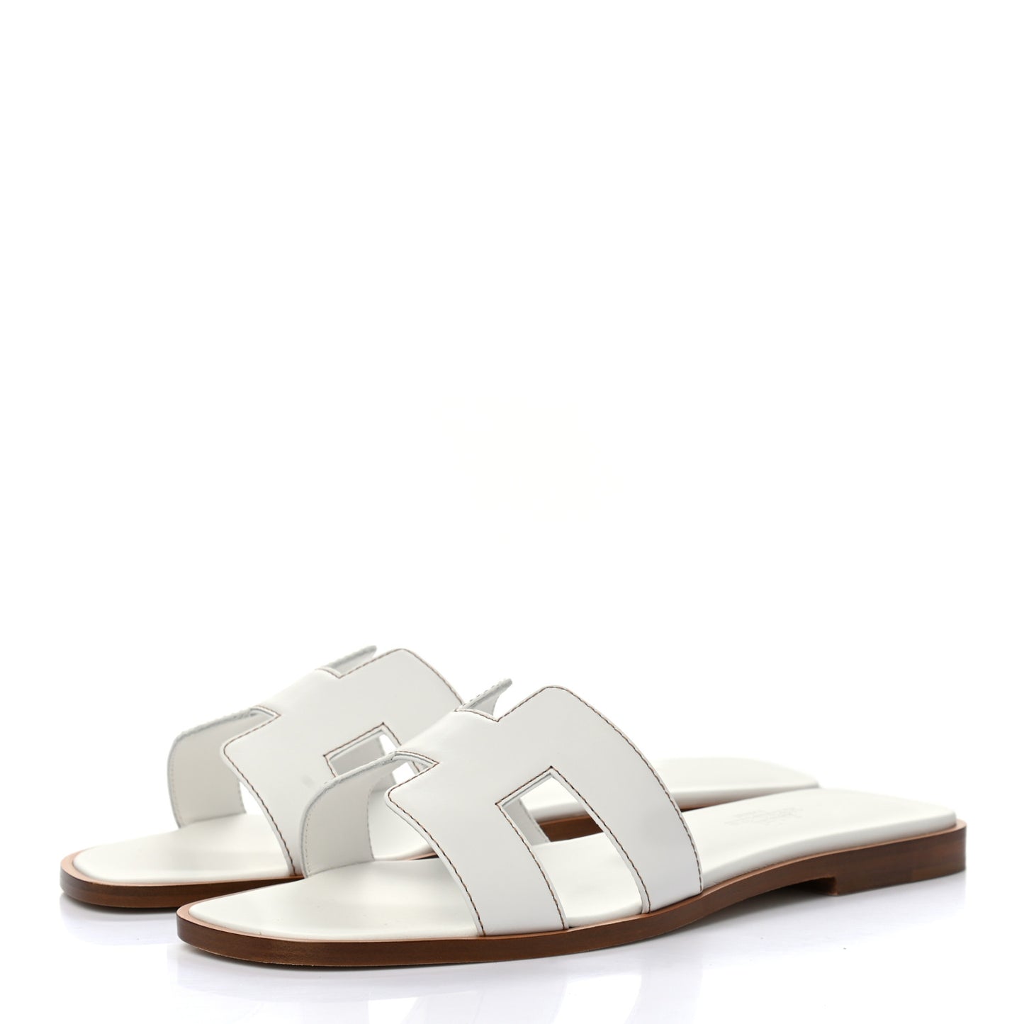 Box Calfskin Oran Sandals 37 White