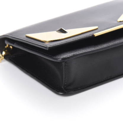 Fendi Vitello Liberty Lucido Metal Monster Eyes Tube Wallet on Chain Black 6 of 10