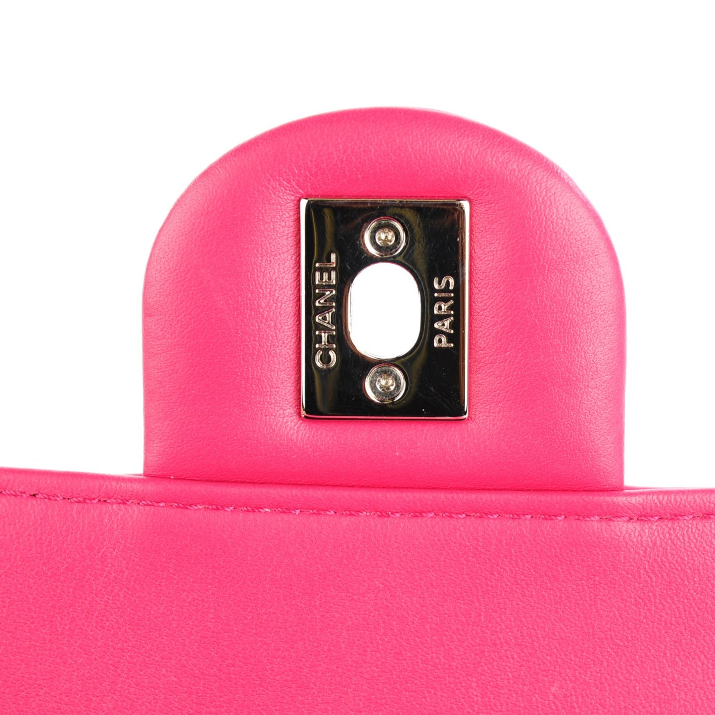 Patent Quilted Small Coco Shine Flap Pink
