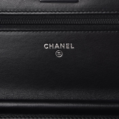 Chanel Aged Calfskin Chevron Quilted Reissue Wallet On Chain WOC So Black 6 of 9