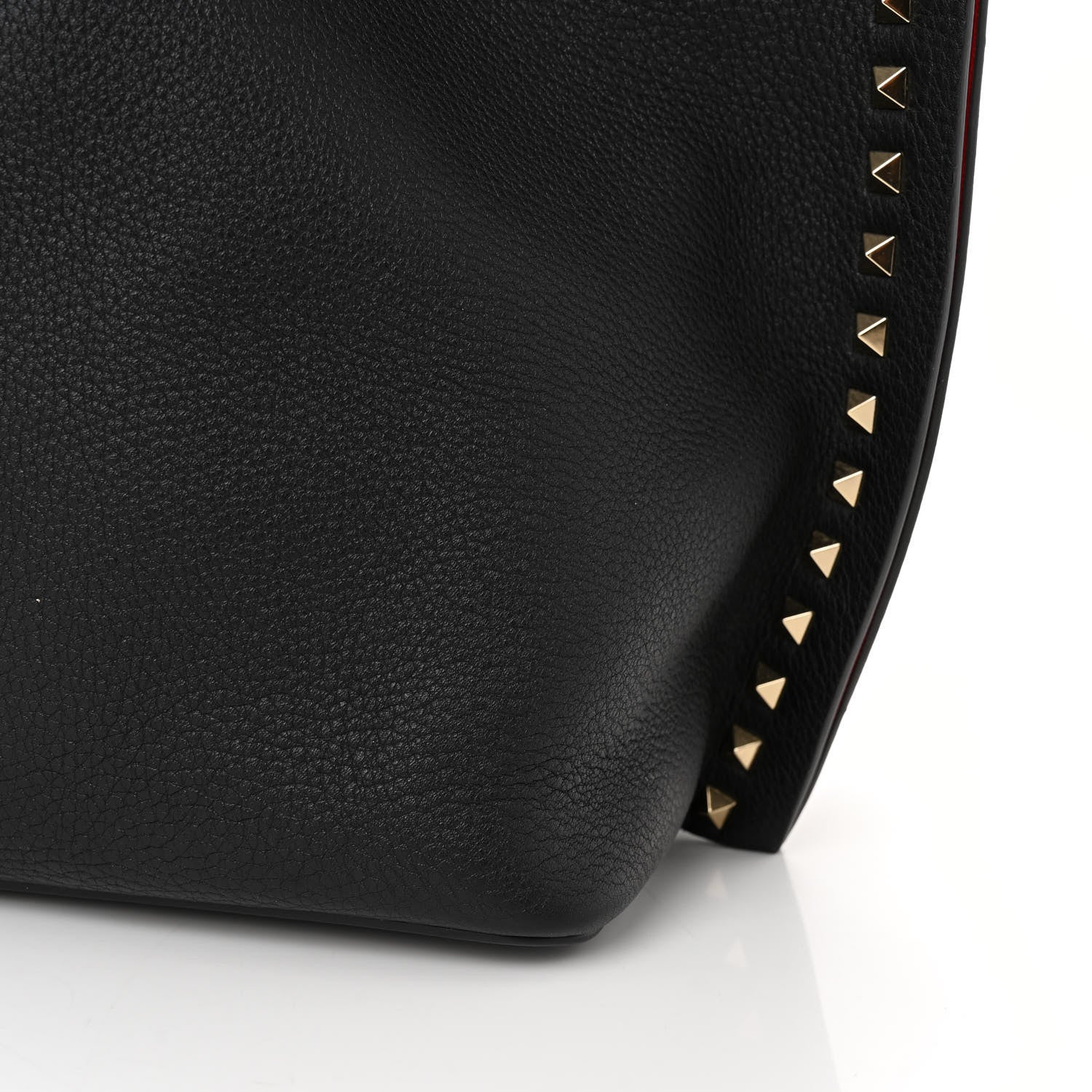 Valentino Garavani Grained Calfskin Rockstud Shoulder Tote Black 10 of 12