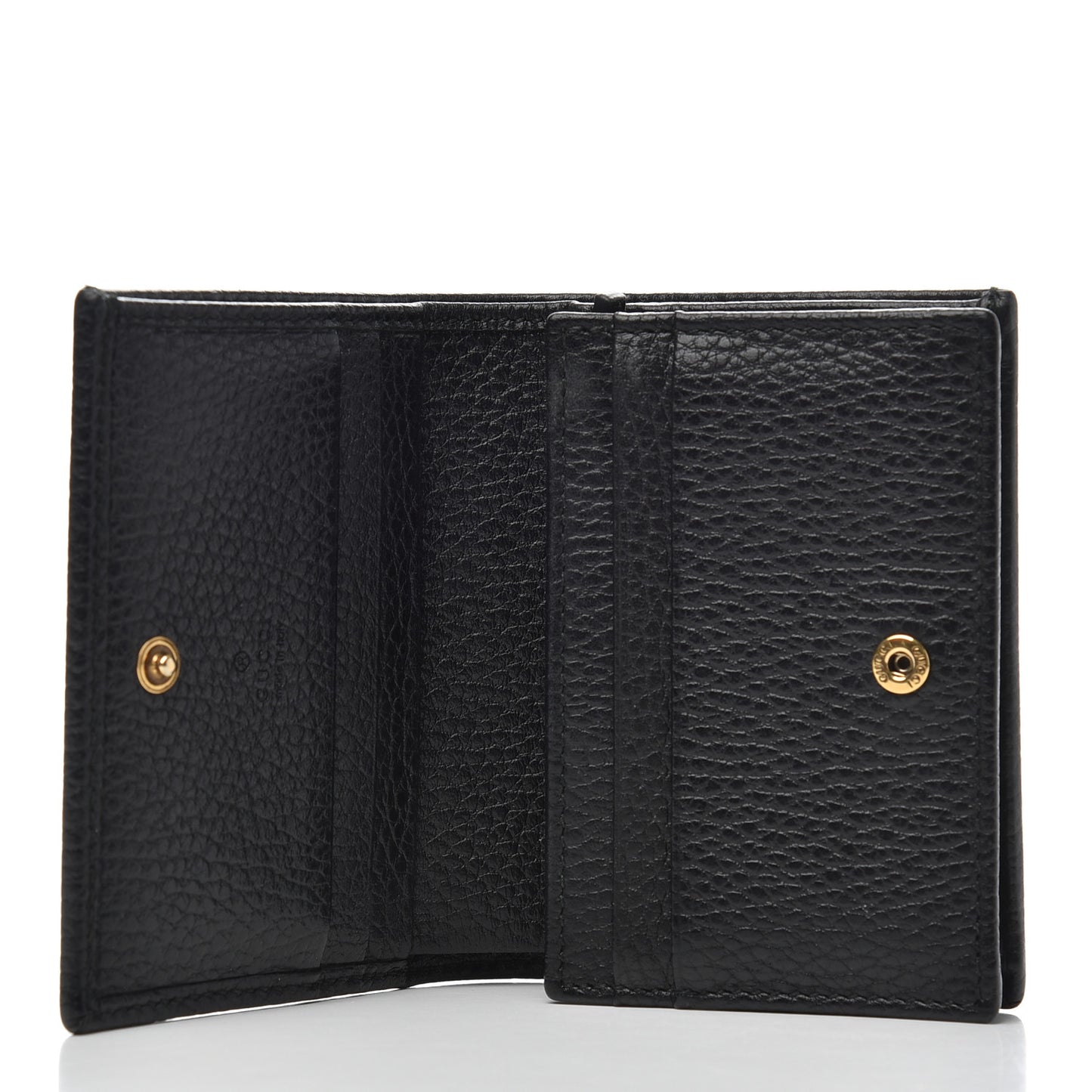 Pebbled Calfskin Butterfly Card Case Black