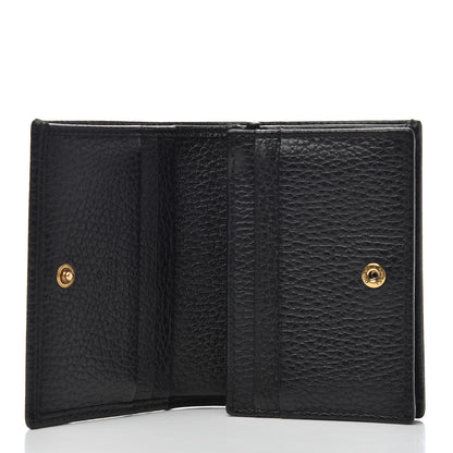 Gucci Pebbled Calfskin Butterfly Card Case Black 5 of 11
