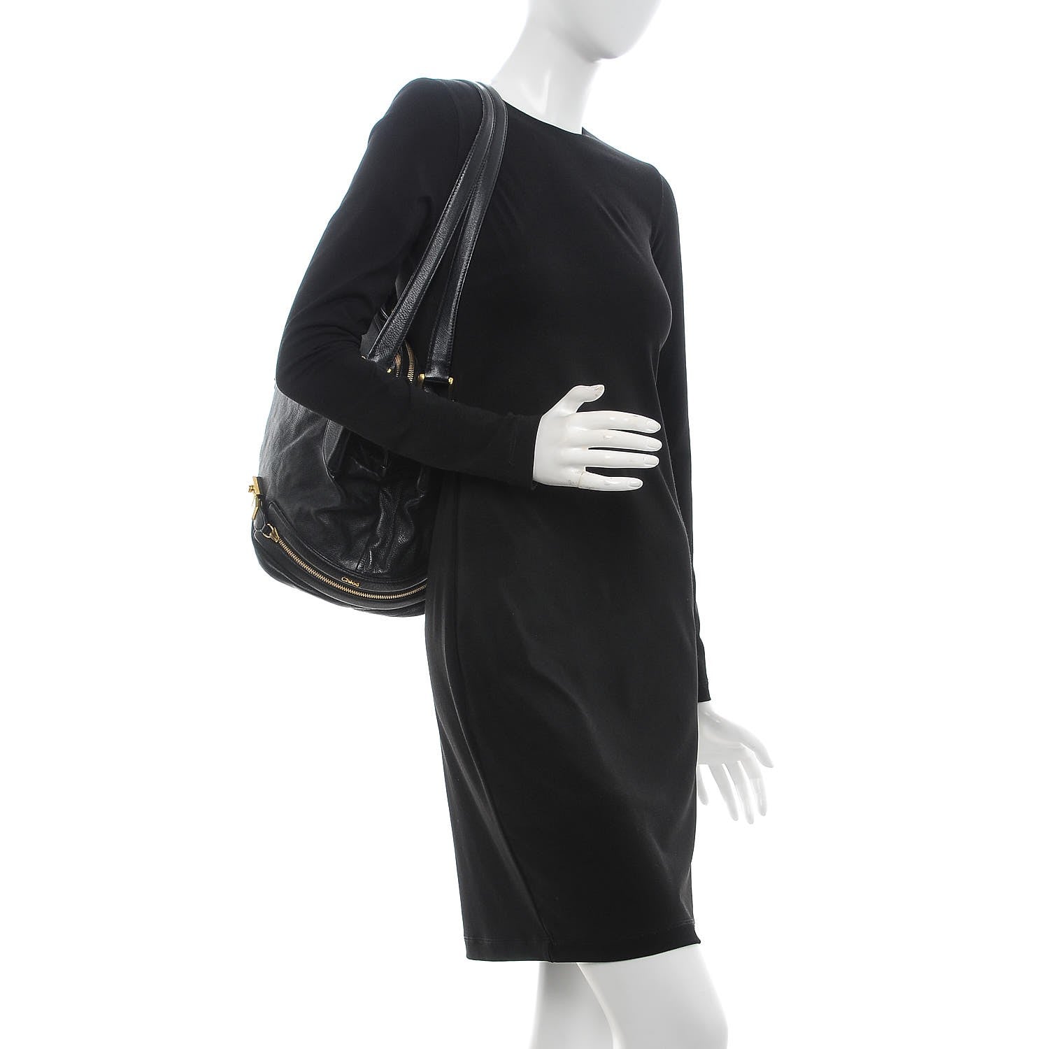 Chloe Calfskin Cary Zipped Shoulder Bag Black 2 of 15