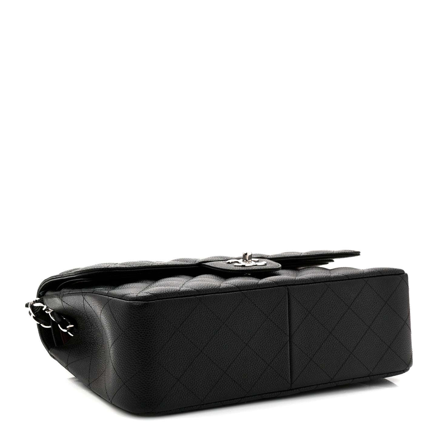 Caviar Quilted Jumbo Double Flap Black