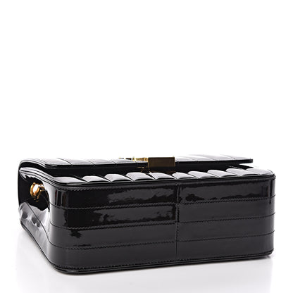 Saint Laurent Patent Matelasse Monogram Large Vicky Chain Bag Black 4 of 10