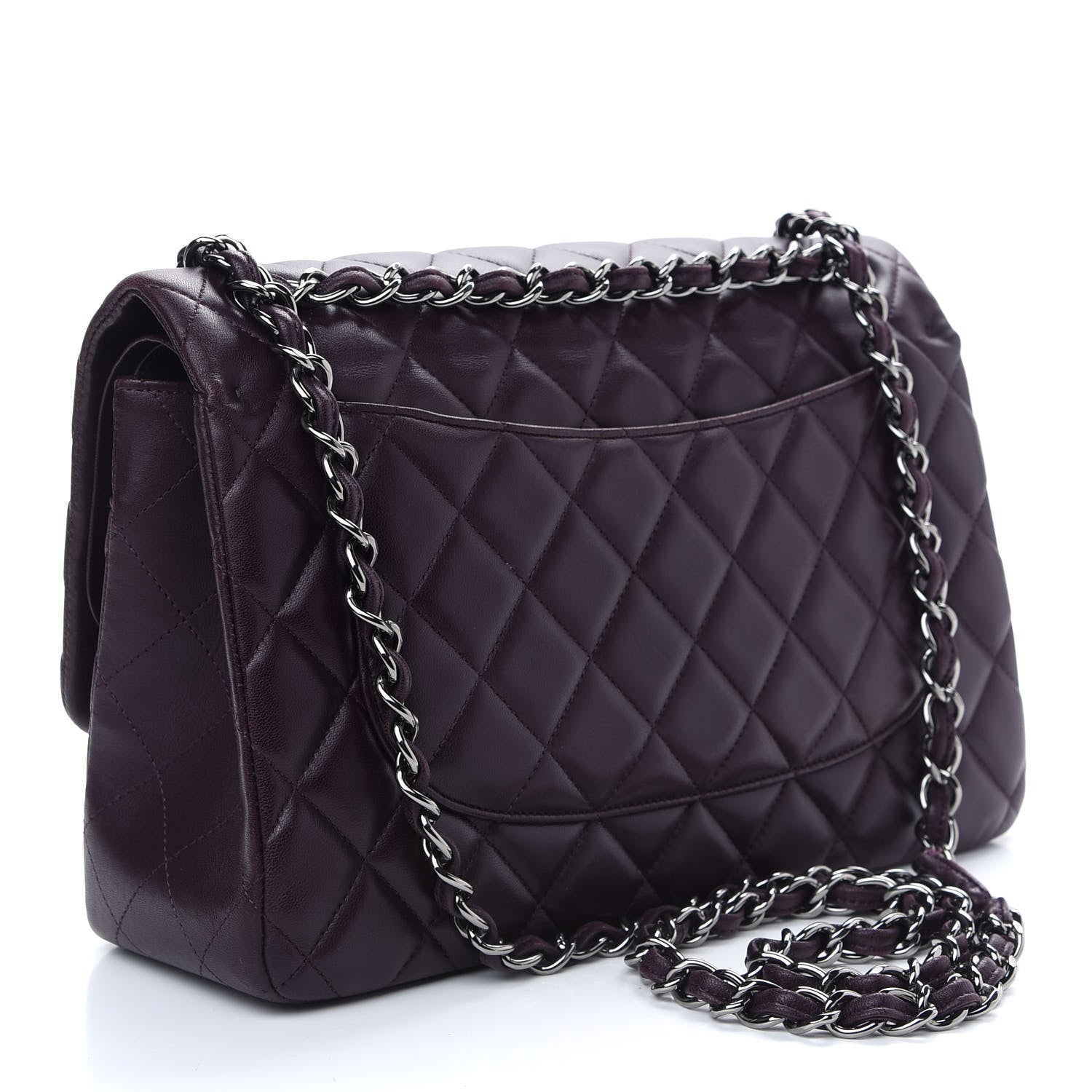 Chanel Lambskin Quilted Jumbo Double Flap Purple 3 of 9