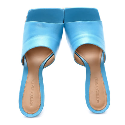 Bottega Veneta Lambskin Stretch Mule Sandals 38 Sky Blue 2 of 9