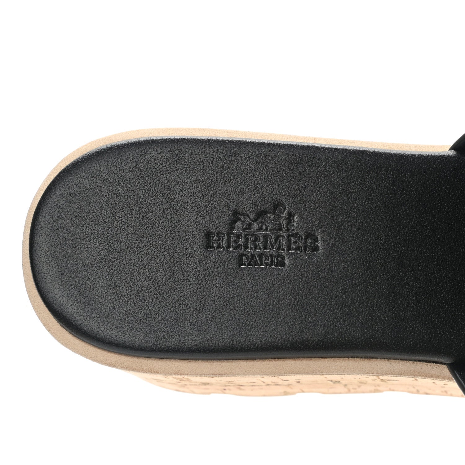 Hermes Calfskin Cork Eze 30 Sandals 41 Black 7 of 9