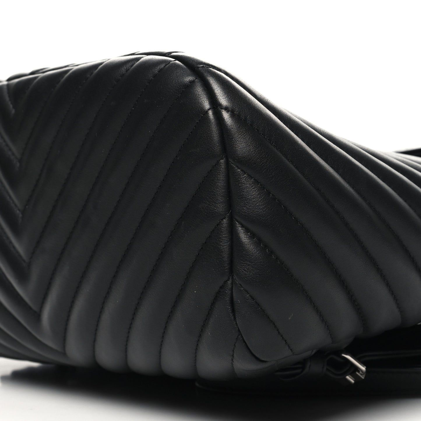 Calfskin Chevron Quilted Large Urban Spirit Backpack Black