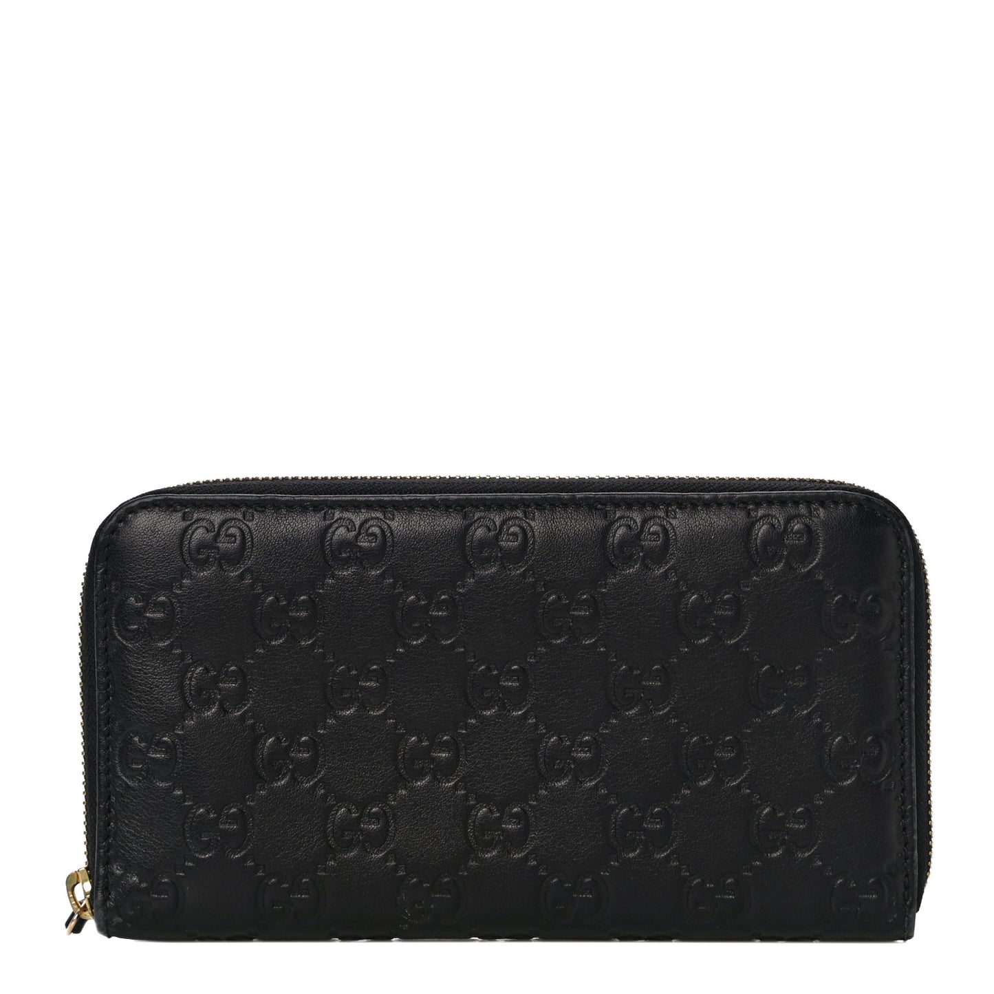 Guccissima Vitello Tender Zip Around Wallet Black