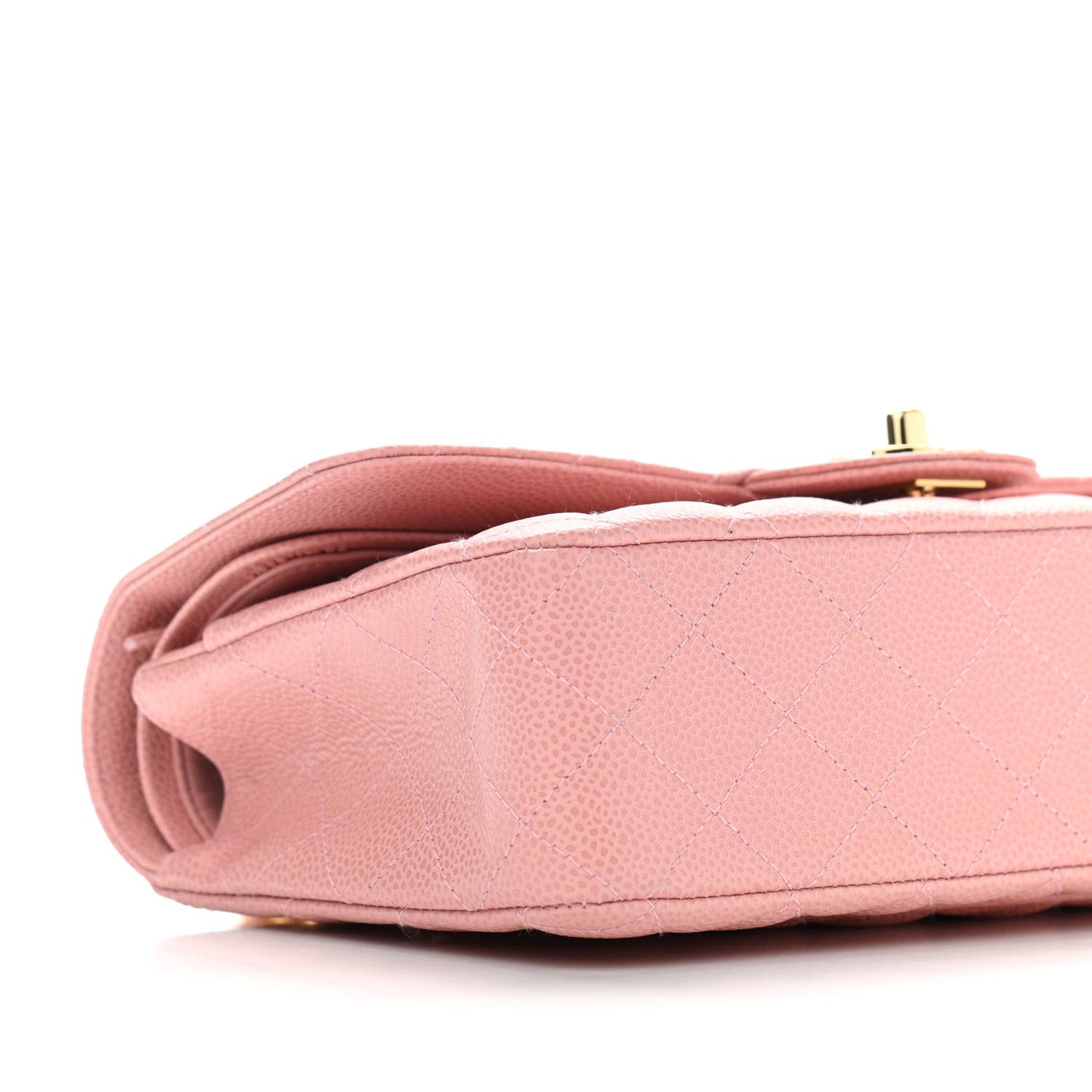 Caviar Quilted Medium Double Flap Pink