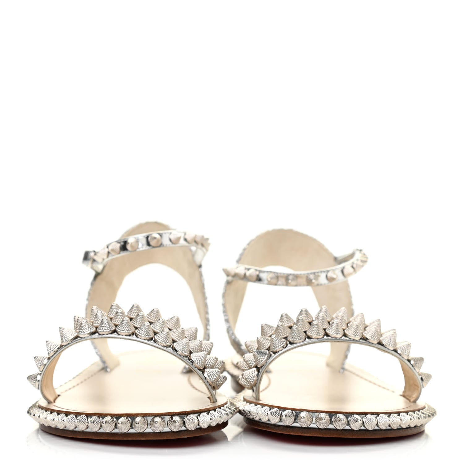 Christian Louboutin Specchio Cordorella Flat Sandals 40 Silver 2 of 7