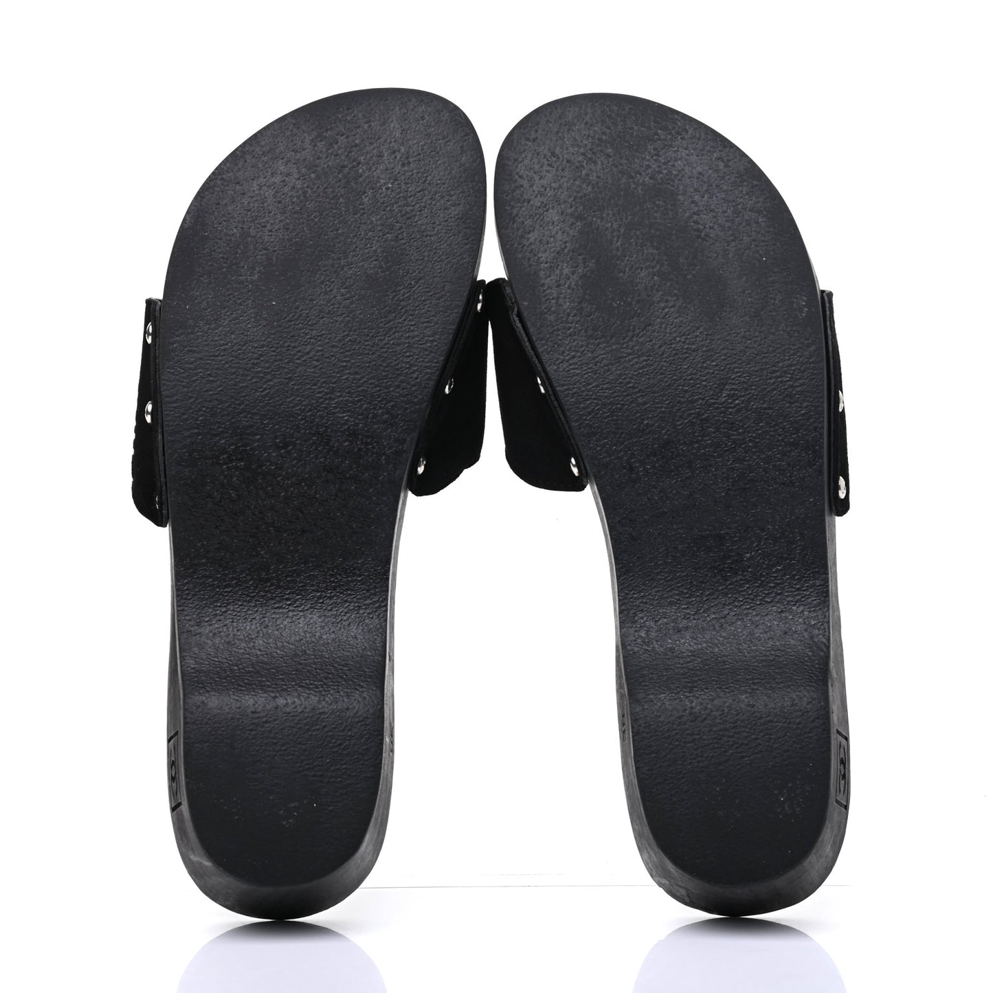 Suede CC Buckle Clogs 38 Black