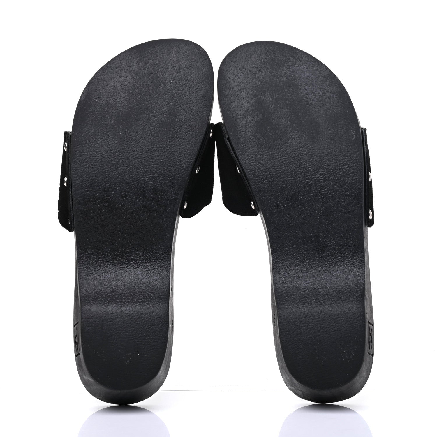 Chanel Suede CC Buckle Clogs 38 Black 5 of 16